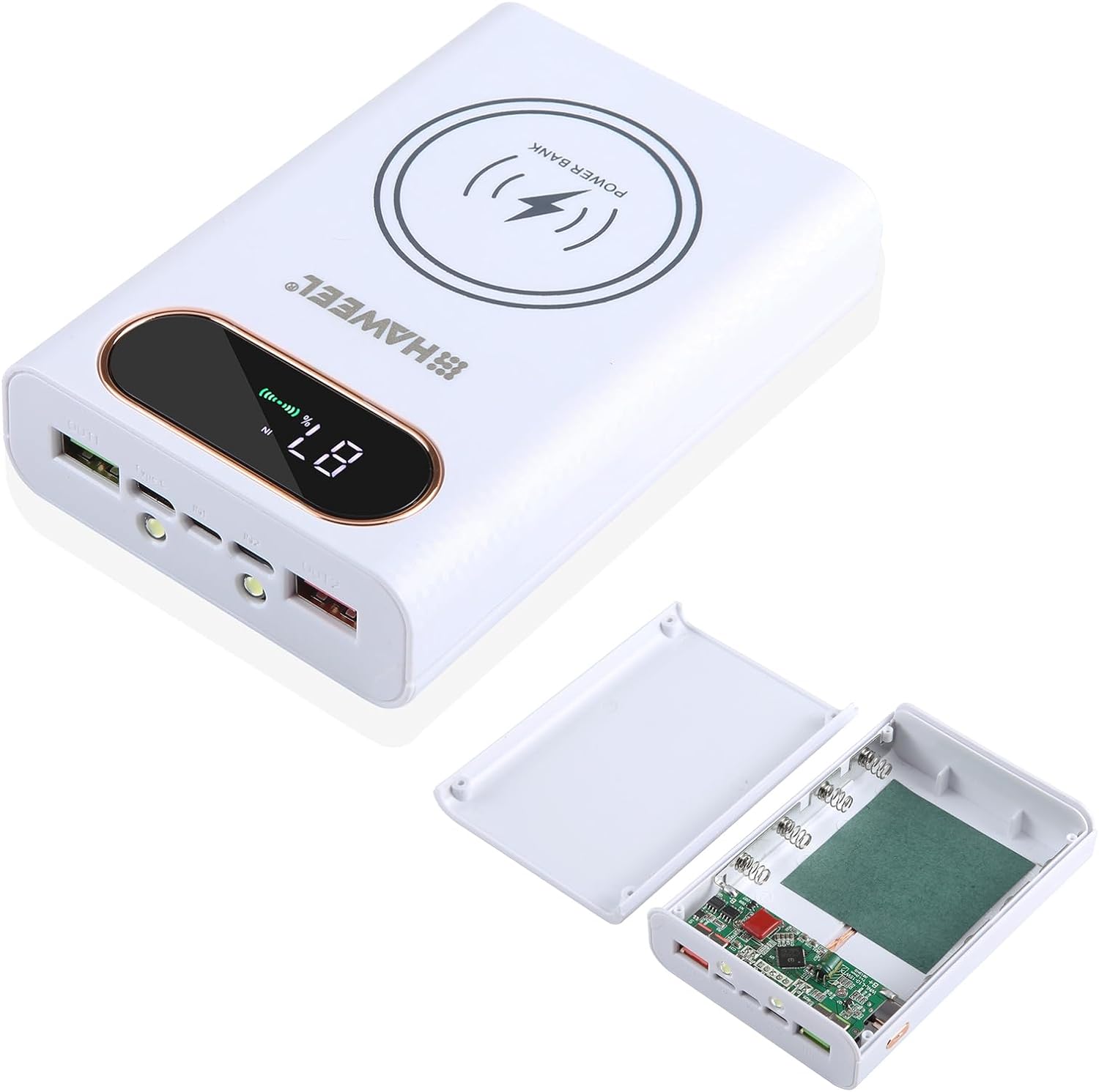 2-in-1 Cell Phone Wireless Charger Mobile Power Battery Charger Set,