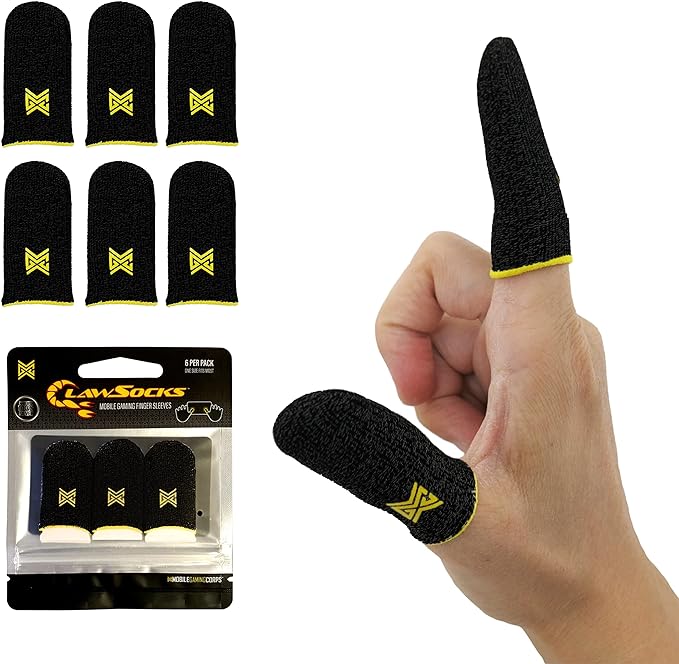 MGC ClawSocks 6 Pack Carbon, Gamer Finger & Thumb Sleeves