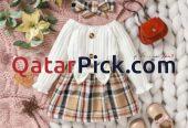 2024 New Autumn Plaid Dress for Baby Girls