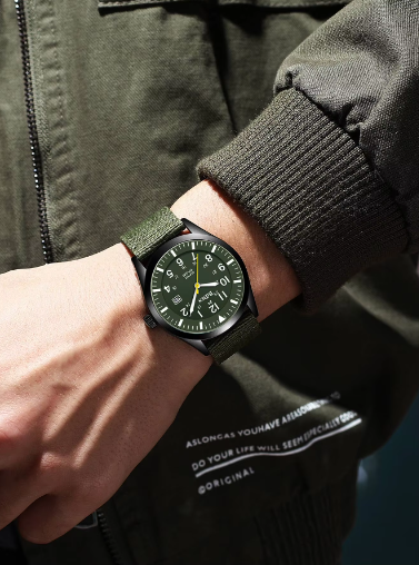 BIDEN Men’s Watch – Casual Nylon Strap, Luminous Calendar, 30M Waterproof