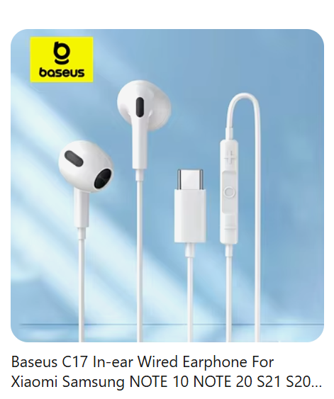 Baseus C17 In-ear Wired Earphone