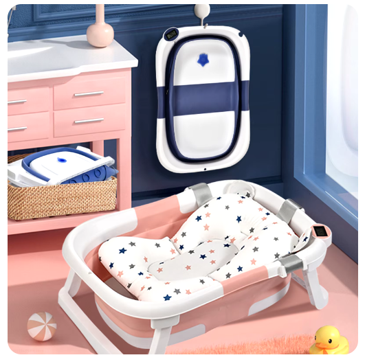 Real-time Temperature Silicone Baby Bathtub